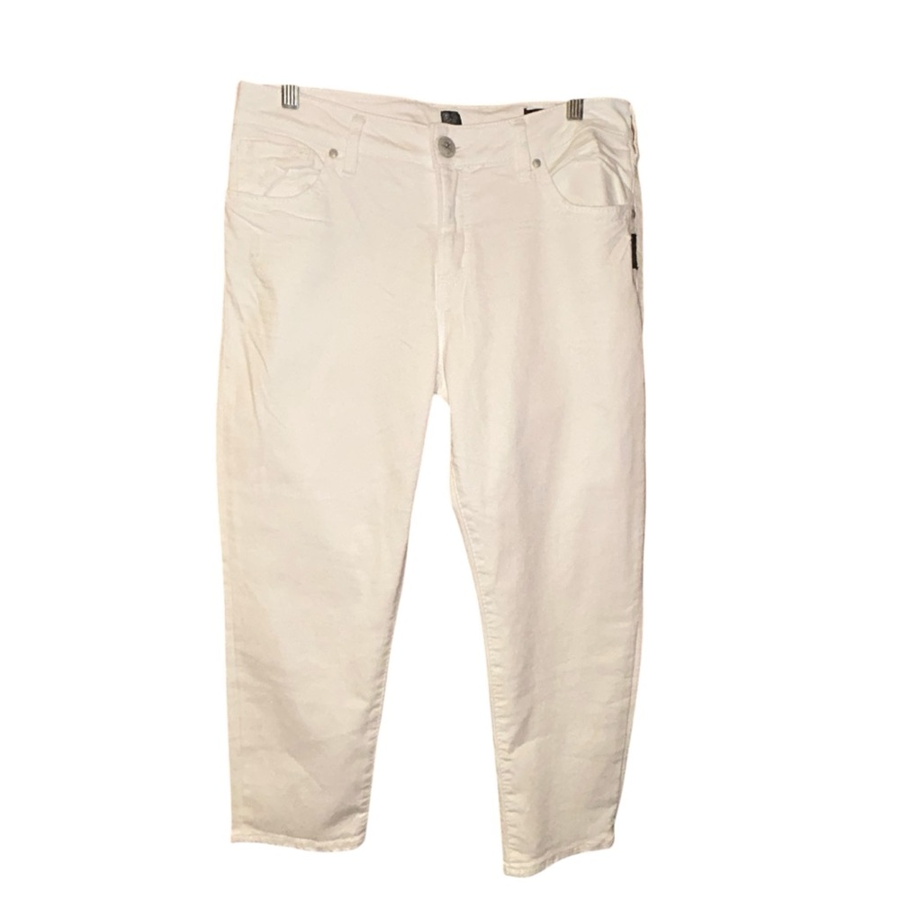 Silver Jeans Co. Suki High Capri White Denim‎ Jeans W34 L24 Super Stretch